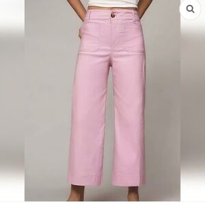 Maeve by Anthropologie The Colette Light Pink Corduroy Wide-Leg Pants